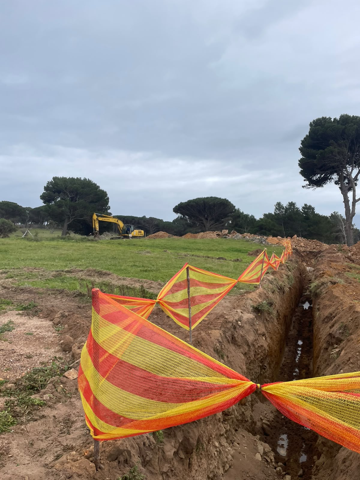 Civil works trenching underway at Imhoff Manor construction site