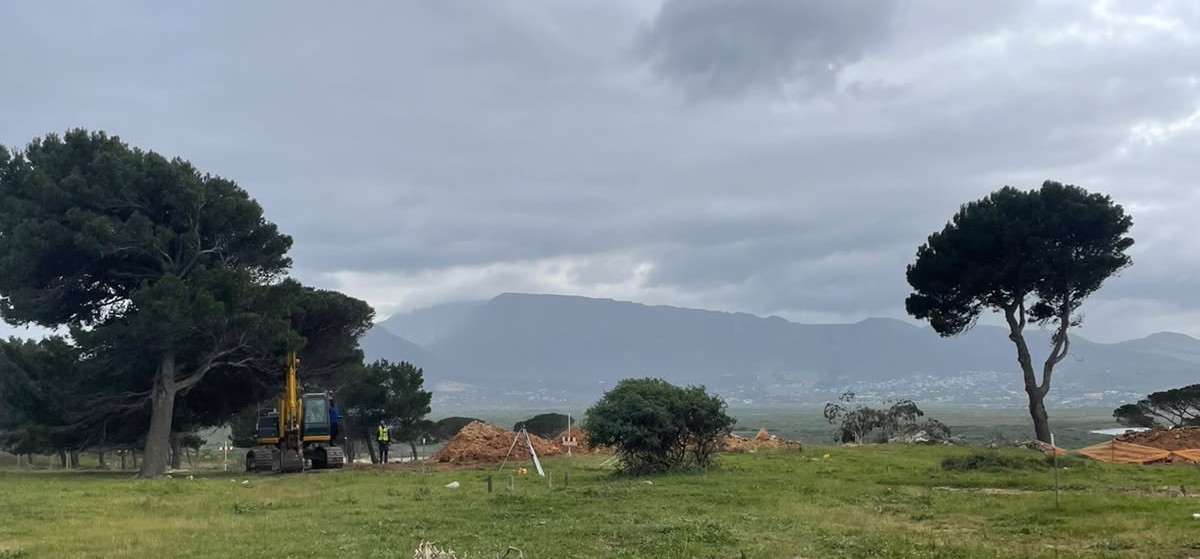 Construction site at Imhoff Manor with mountain view